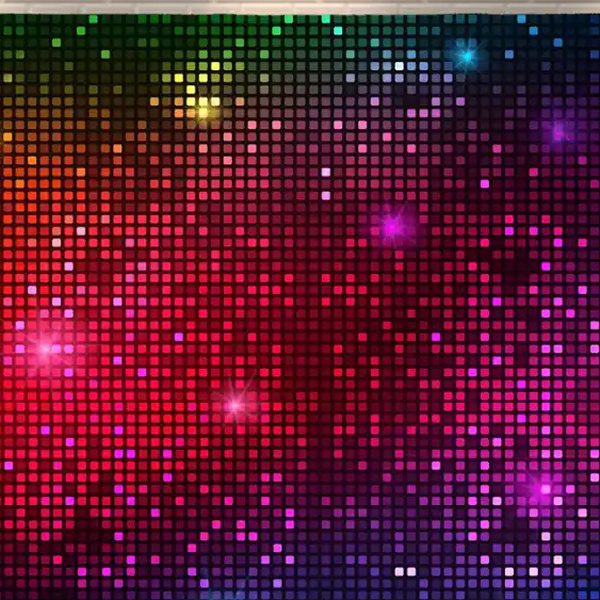 Colorful glowing disco tile backdrop