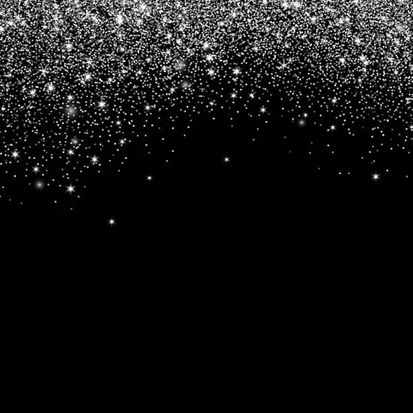Black backdrop with cascading silver sparkle