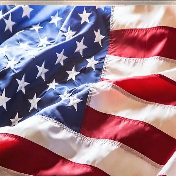 Satin American flag backdrop