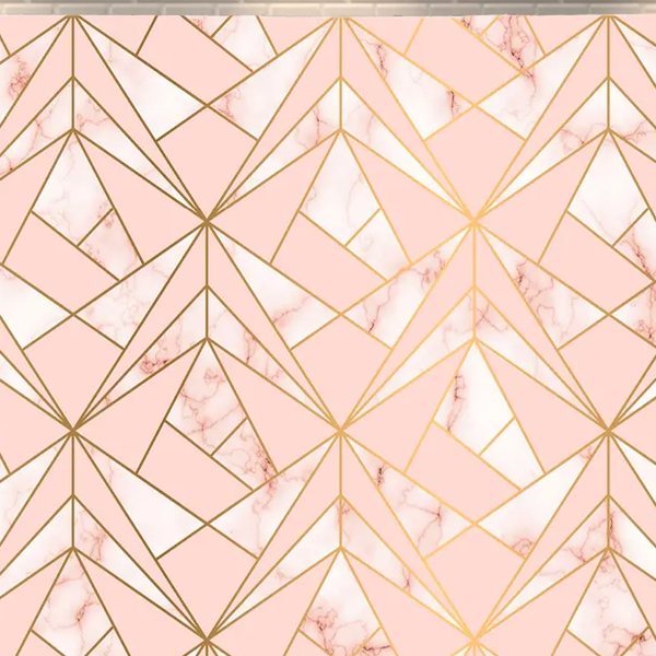 Blush marble backdrop with gold geometric detail